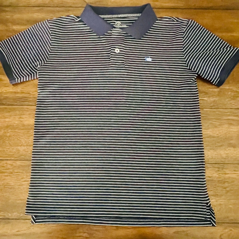 Southern Tide Boys Navy Polo Youth L (12-14) Performance Shirt